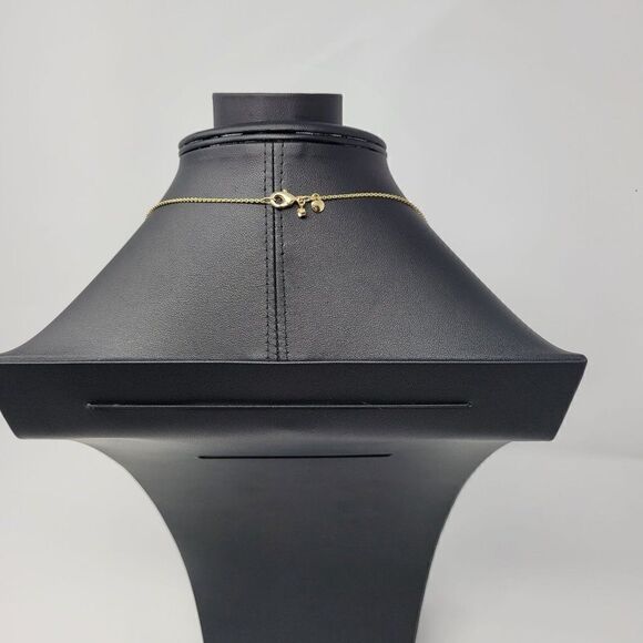 Ann Taylor Rope Necklace Gold Tone Chain Satellite Black Rhinestones Spheres - Picture 6 of 12